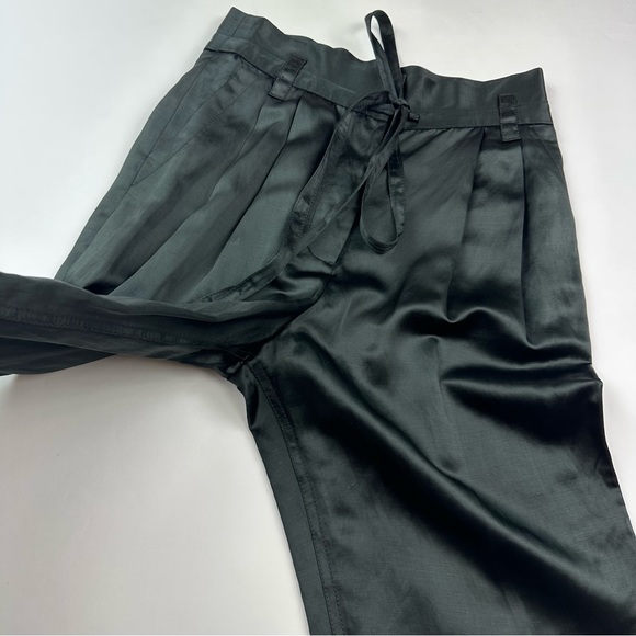 Marc Jacobs High Waist Satin Pleated Cuffed Trouser Pants Size 6 - Picture 5 of 9